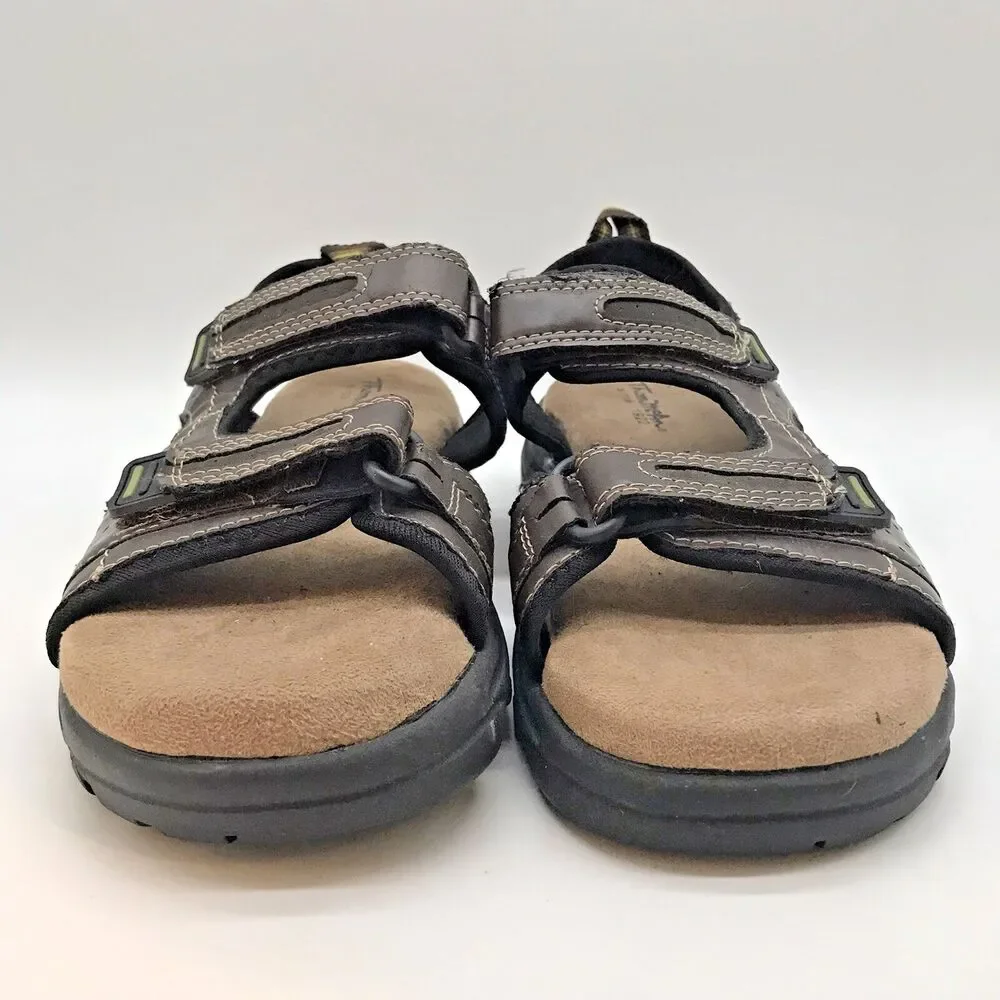 Thom McAn Daniel MemoTech  Sandals Men’s 9 Dark Brown & Black Beach Sport Shoes